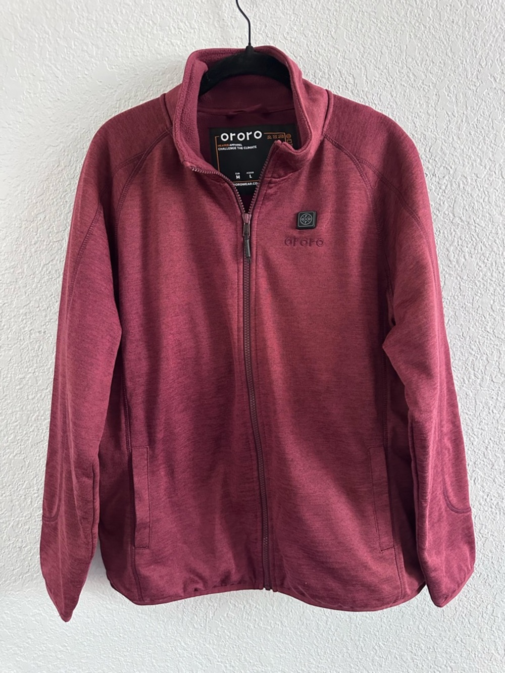 Ororo Heated Fleece Jacket Mens M Burgundy Full Zip NO BATTERY Unisex